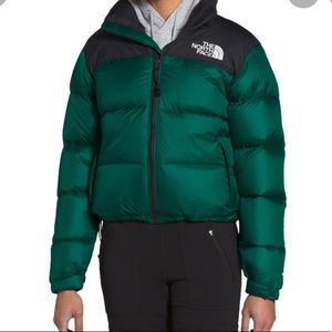 Green North Face Nuptse Jacket